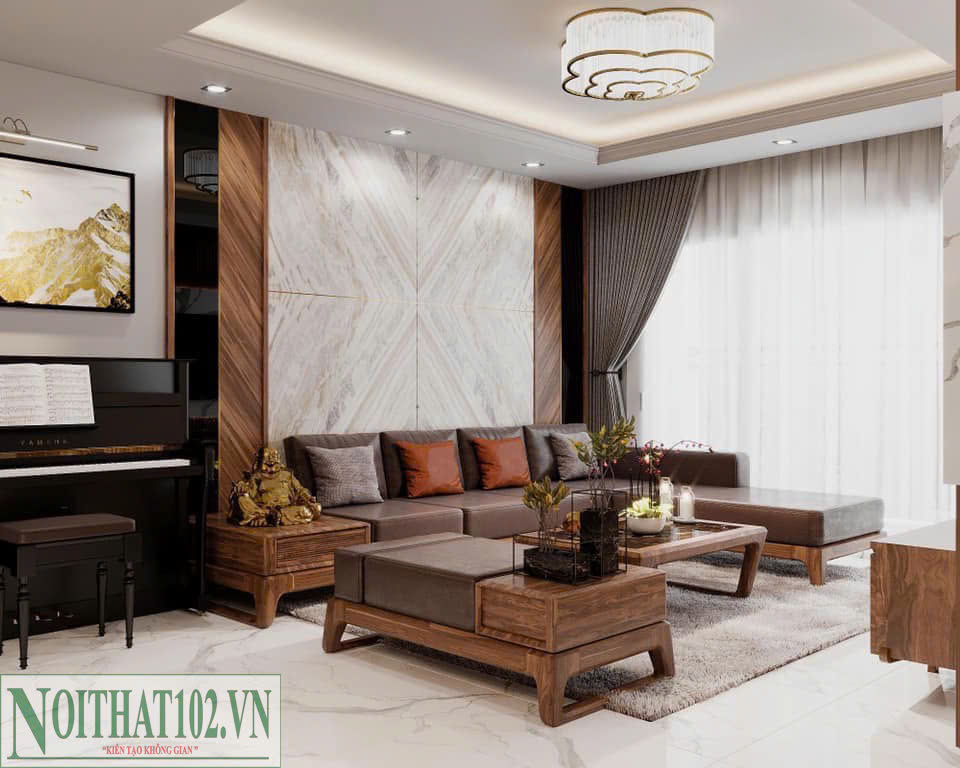 Sofa Gỗ Óc Chó Chữ L