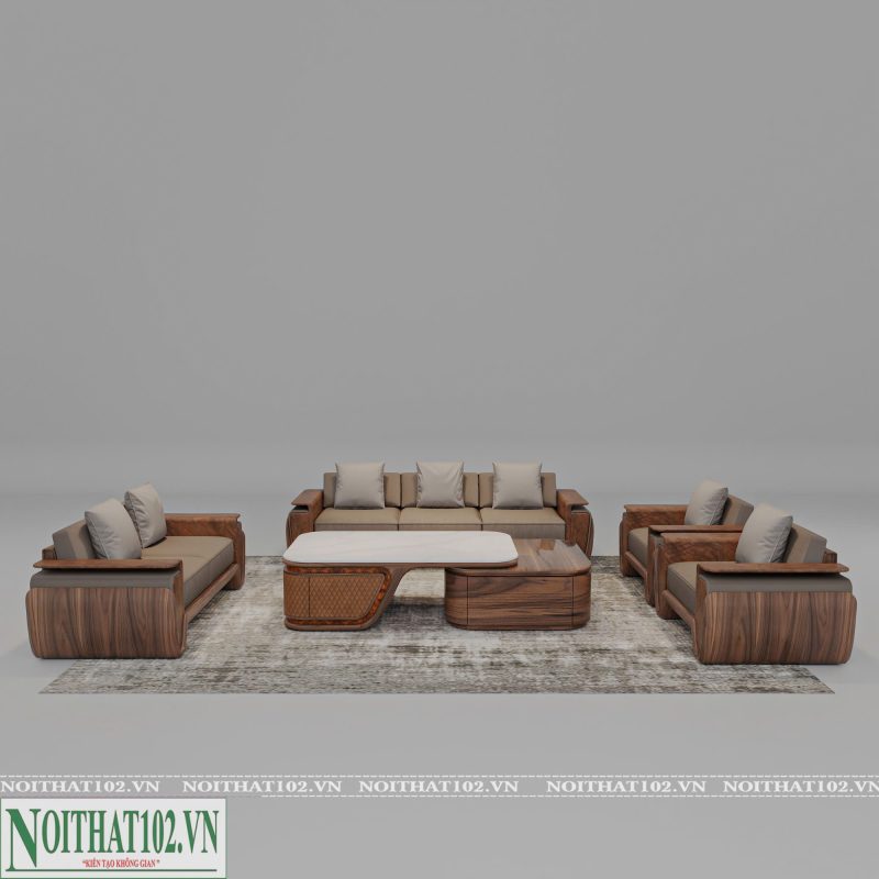 Sofa Gỗ Óc Chó Luxury LX03