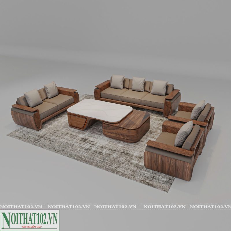 Alternative view of Sofa Gỗ Óc Chó Luxury LX03